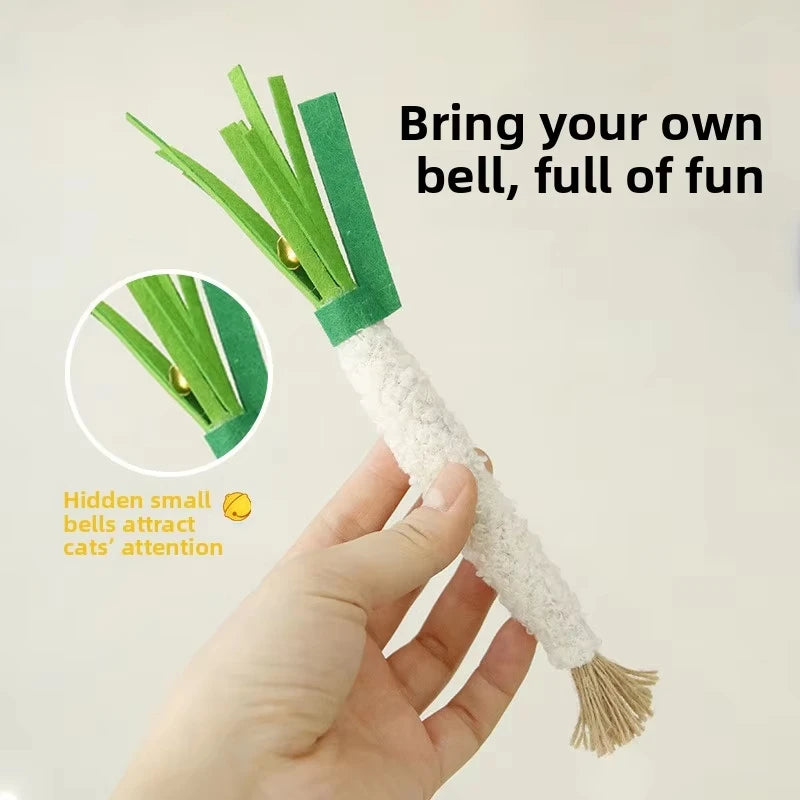 1/5pcs Cat Toy Interactive bells Simulation Vegetable Bite Resistant Self Teeth Cleaning Bite Resistant Cat Accessories