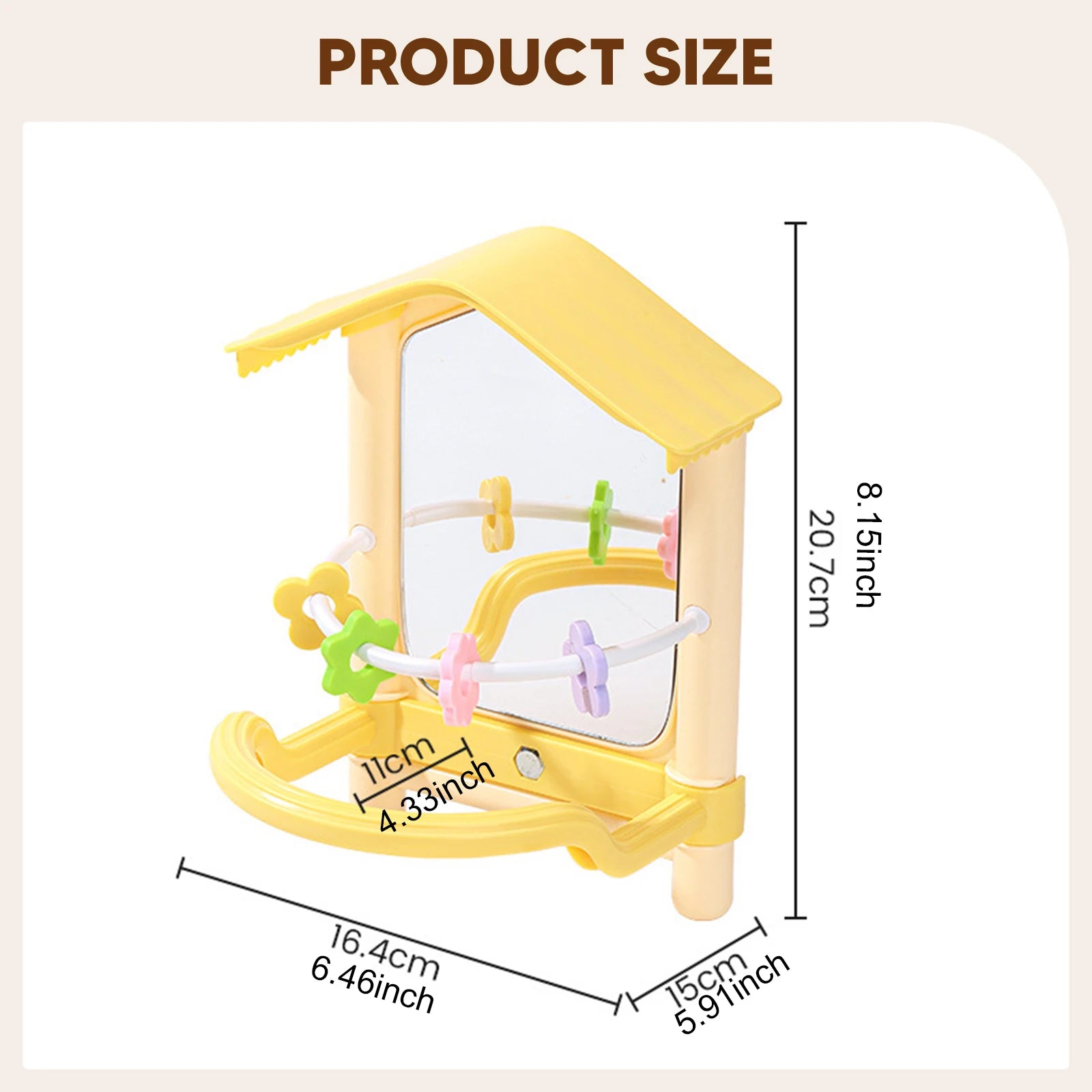 Bird Mirror Swing Exercise Decoration Bird Toys for Macaw Cockatiel Canaries Parrot Parakeet Mirror Bird Toys Swing Chewing