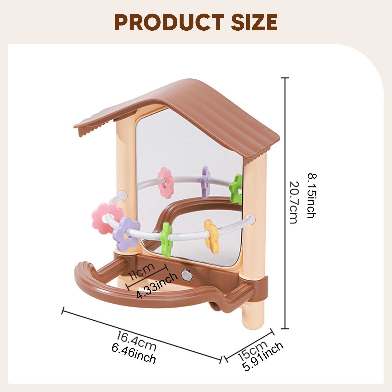 Bird Mirror Swing Exercise Decoration Bird Toys for Macaw Cockatiel Canaries Parrot Parakeet Mirror Bird Toys Swing Chewing