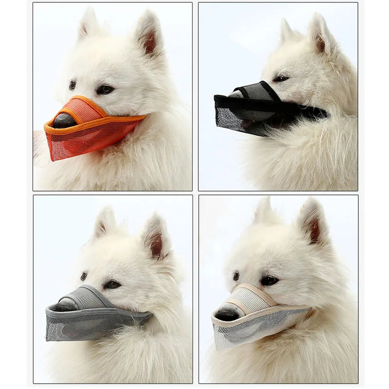 Dog Muzzle Breathable Mesh Anti Barking Pet Muzzle for Large Dogs Adjustable Anti-Biting Puppy Mouth Cover Dog Accessories