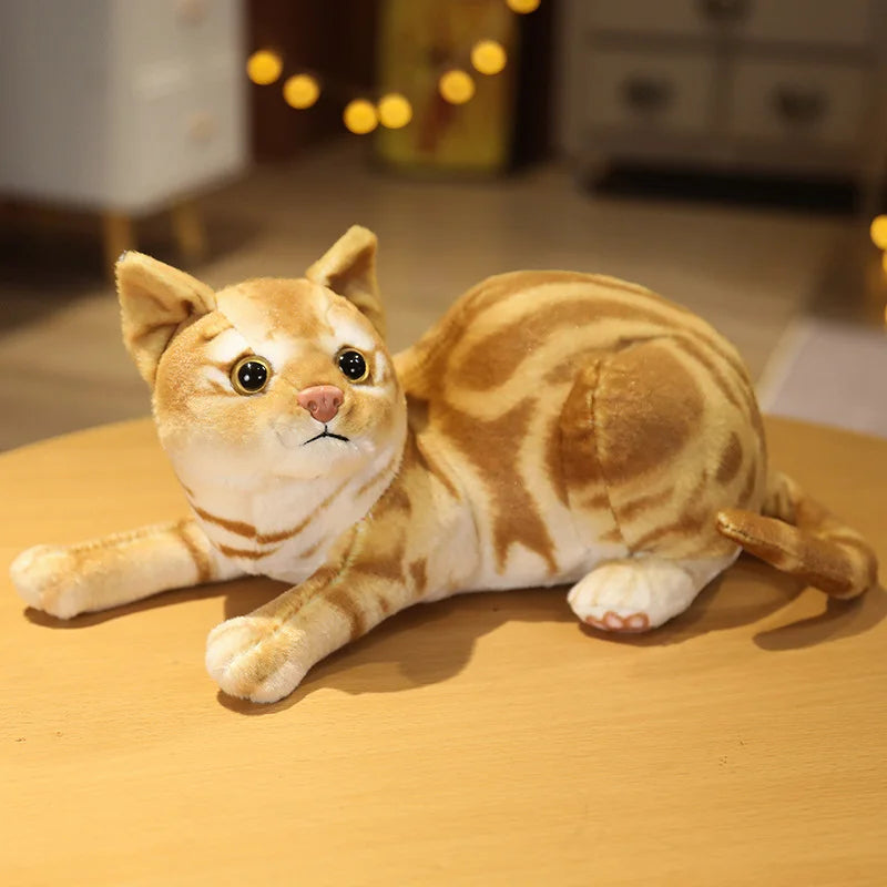 Lifelike Cat Plush Doll Soft Stuffed Animals Toy Child Gift Cute Cat Toys For Kids Birthday Christmas Gifts