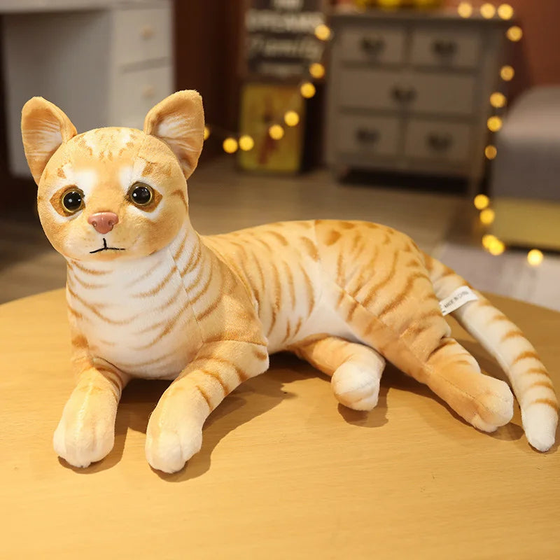 Lifelike Cat Plush Doll Soft Stuffed Animals Toy Child Gift Cute Cat Toys For Kids Birthday Christmas Gifts
