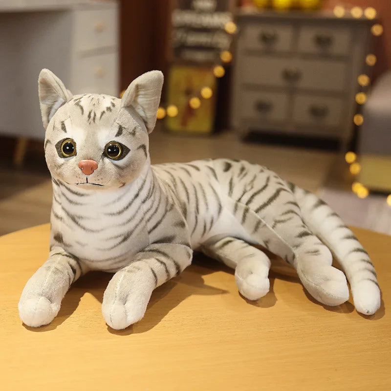 Lifelike Cat Plush Doll Soft Stuffed Animals Toy Child Gift Cute Cat Toys For Kids Birthday Christmas Gifts