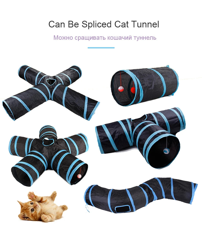 5/4/3Holes Cat Tunnel Tube Funny Kitten Toys Foldable Toys For Cat Interactive Cat Training Rabbit Animal Play Games Pet Product