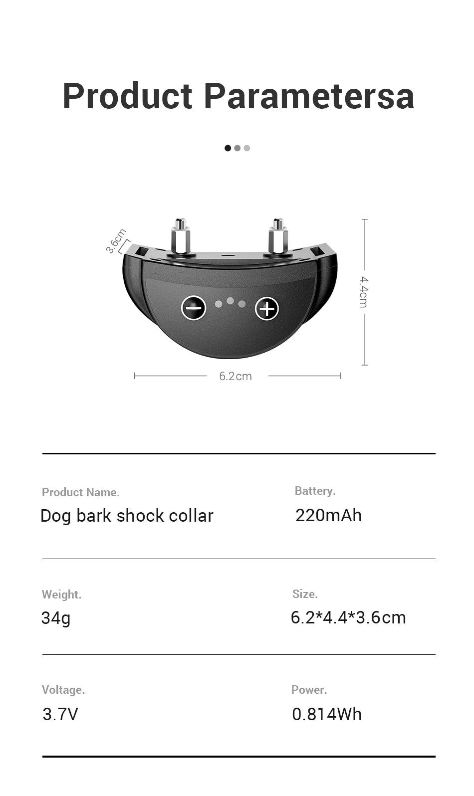 ROJECO Intelligent Training Collar Dog Anti Bark Collar Rechargeable Bark Control Collar For Dogs Electric Anti-Barking Devices