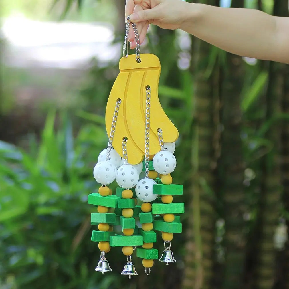 Bird Toys For Parrots Wooden Parrot Supplies Gray Parrot Birds Alex Sun Biting Stairs Swing Wood Bird Toy Swing Banana Bunches