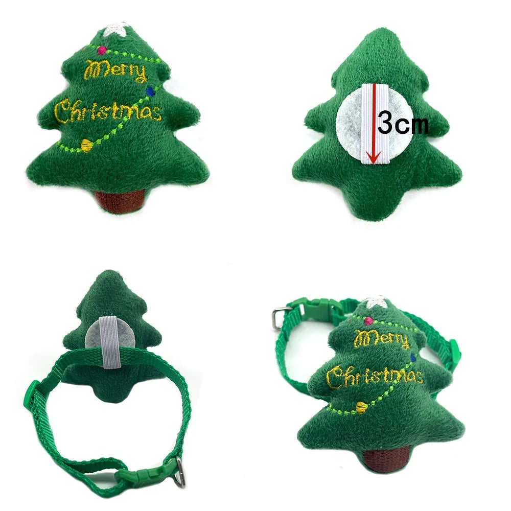 50/100pc Christmas Dog Accessories Removable Dog Bow Tie Collar Accessories Deer Santa Style Small Dog Bowtie Collar Accessories