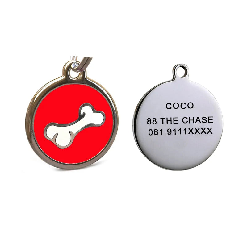 Personalized Dog Tags Engraved Cat Puppy Pet ID Name Collar Tag Pendant Pet Accessories Bone/dog accessories dog tag