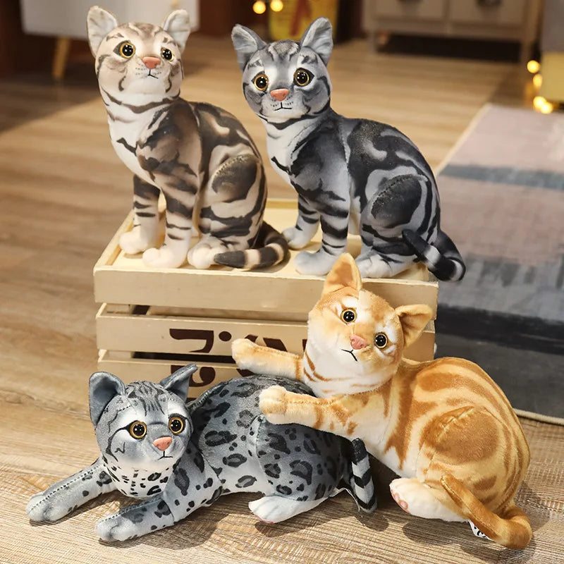 Lifelike Cat Plush Doll Soft Stuffed Animals Toy Child Gift Cute Cat Toys For Kids Birthday Christmas Gifts