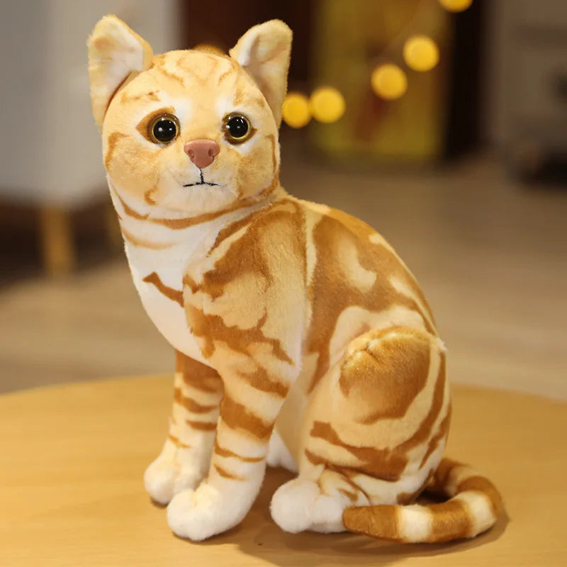 Lifelike Cat Plush Doll Soft Stuffed Animals Toy Child Gift Cute Cat Toys For Kids Birthday Christmas Gifts