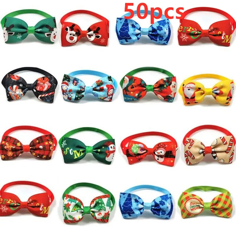 50/100pcs Christmas Pet Dog Accessories Small Dog Cat Puppy Bowties Necktie Dog Christmas Bow Tie for Small Dogs