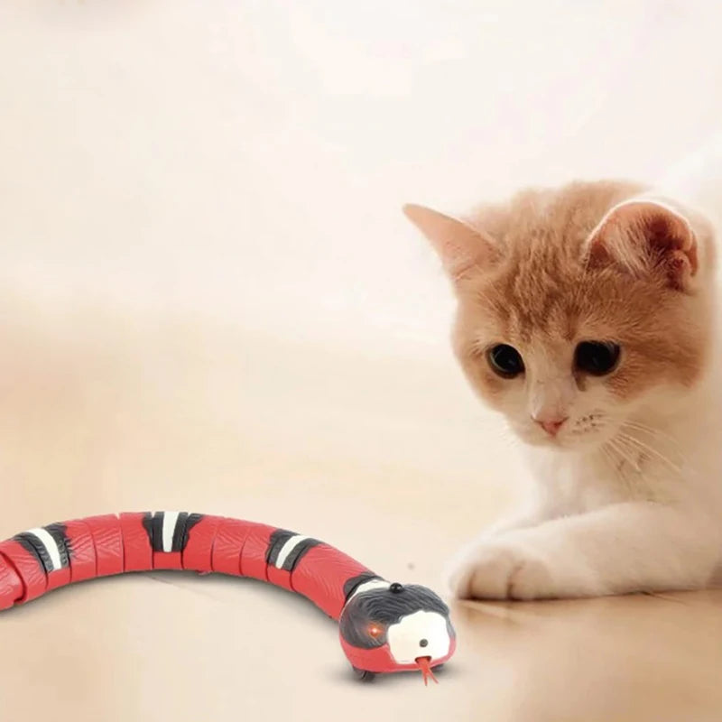 Automatic Interactive Smart Sensing Plastic Snake Tease Cat Toys USB Charging Eco-Friendly Cat Accessories