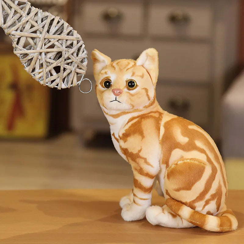 Lifelike Cat Plush Doll Soft Stuffed Animals Toy Child Gift Cute Cat Toys For Kids Birthday Christmas Gifts