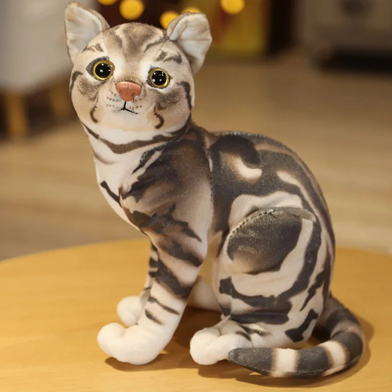 Lifelike Cat Plush Doll Soft Stuffed Animals Toy Child Gift Cute Cat Toys For Kids Birthday Christmas Gifts