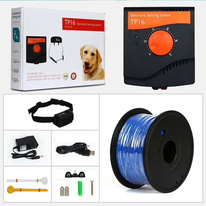 Pet Dog Electric Fence TP16 5625 Square Meters Waterproof Rechargeable Dog Training Electric shock Dogs Collar Dog accessories