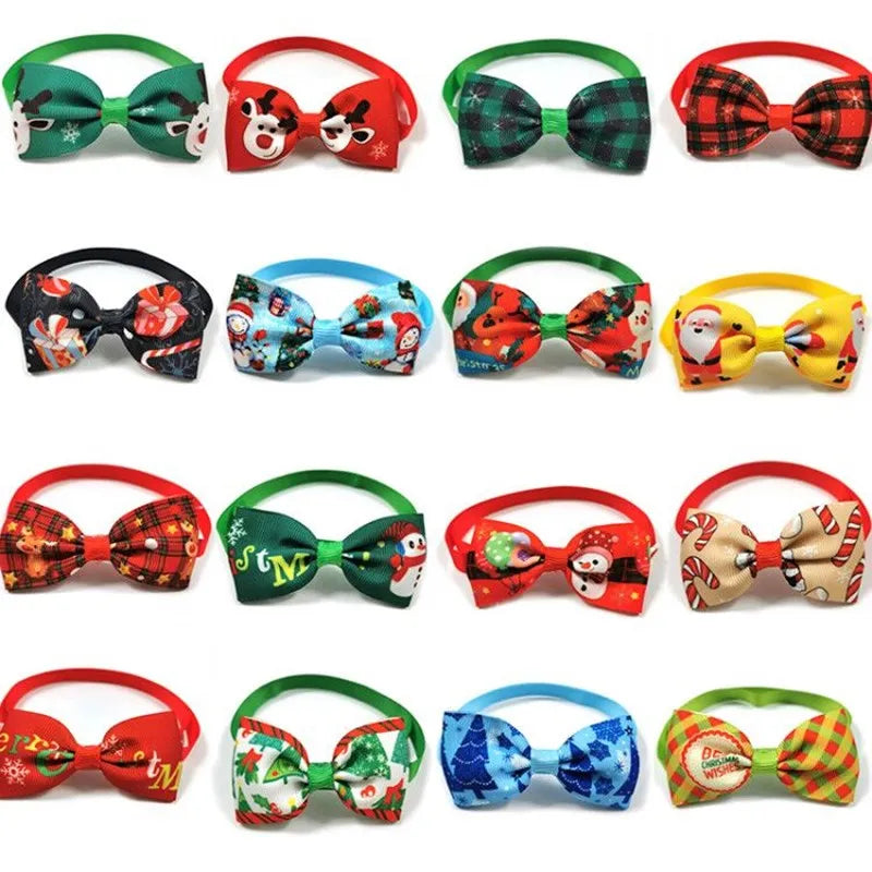 50/100pcs Christmas Pet Dog Accessories Small Dog Cat Puppy Bowties Necktie Dog Christmas Bow Tie for Small Dogs