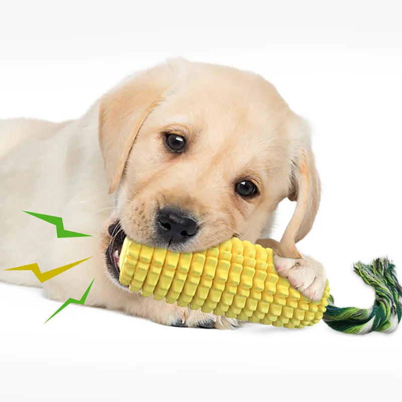 Corn Pet Dog Toy Puppy Teeth Cleaning Chew Training Dog Accessories Interactive Balls Toy Squeaky Bite Resistant Pet Supplies