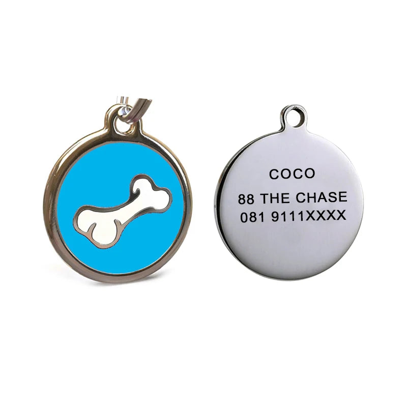 Personalized Dog Tags Engraved Cat Puppy Pet ID Name Collar Tag Pendant Pet Accessories Bone/dog accessories dog tag