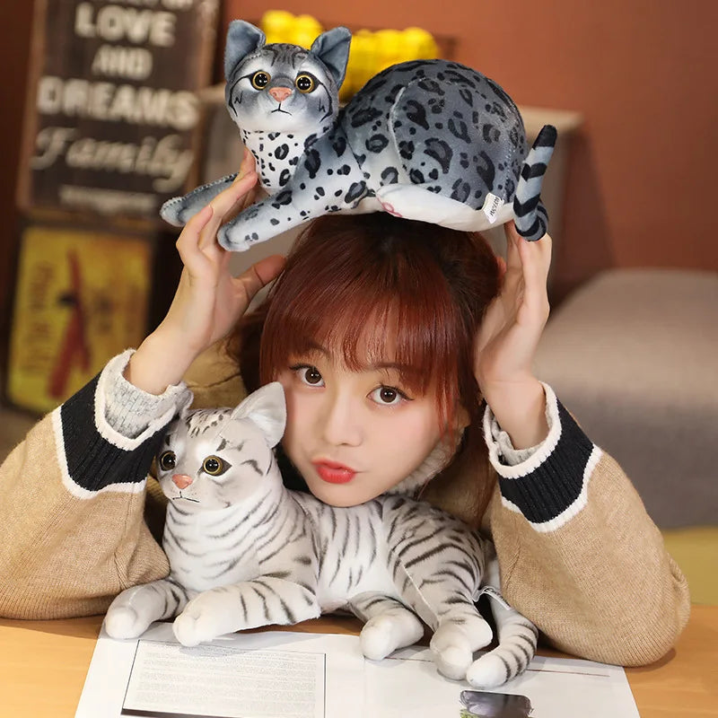 Lifelike Cat Plush Doll Soft Stuffed Animals Toy Child Gift Cute Cat Toys For Kids Birthday Christmas Gifts