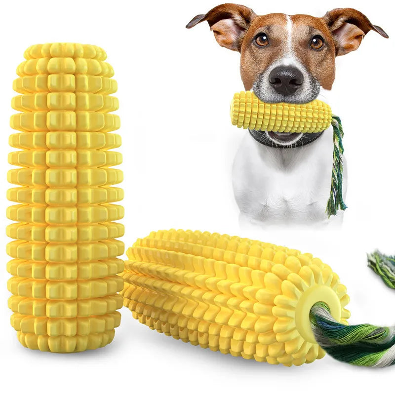 Corn Pet Dog Toy Puppy Teeth Cleaning Chew Training Dog Accessories Interactive Balls Toy Squeaky Bite Resistant Pet Supplies