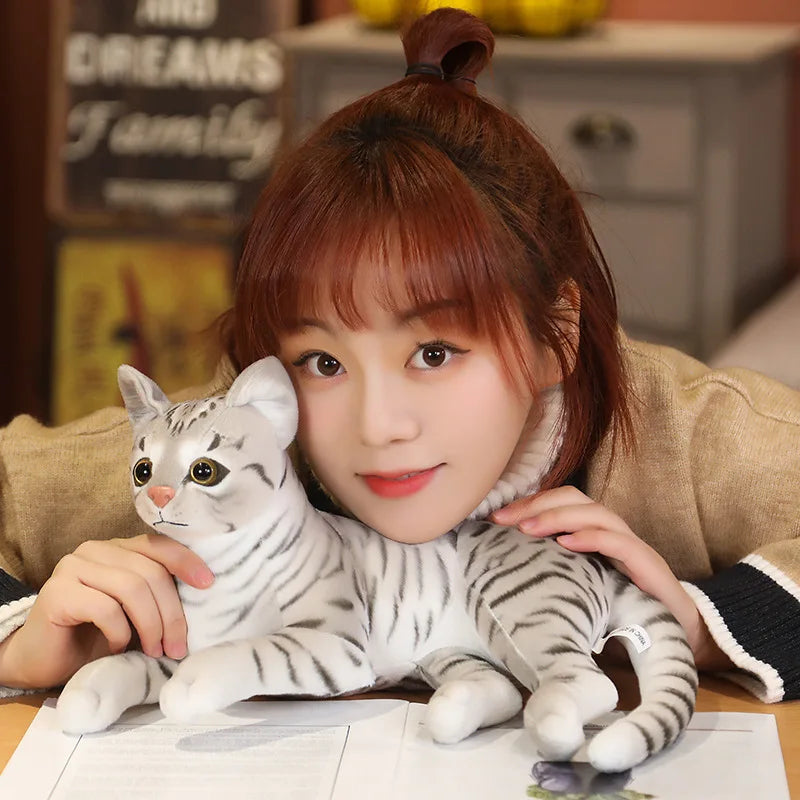 Lifelike Cat Plush Doll Soft Stuffed Animals Toy Child Gift Cute Cat Toys For Kids Birthday Christmas Gifts
