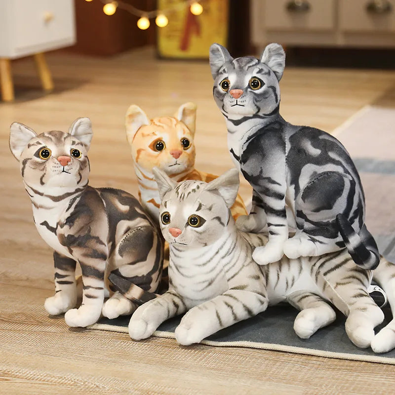 Lifelike Cat Plush Doll Soft Stuffed Animals Toy Child Gift Cute Cat Toys For Kids Birthday Christmas Gifts