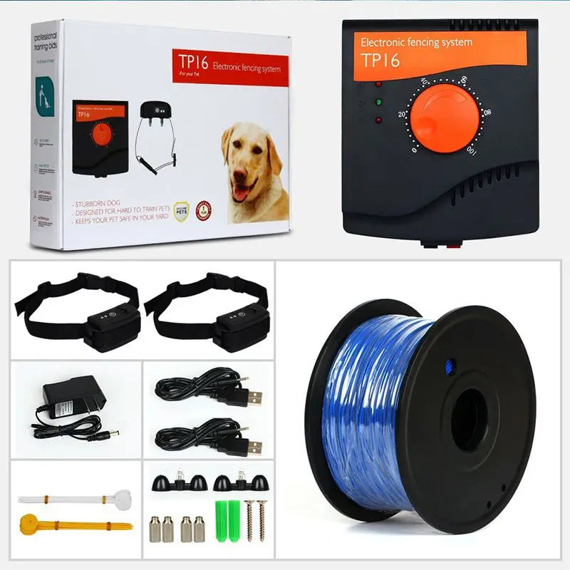 Pet Dog Electric Fence TP16 5625 Square Meters Waterproof Rechargeable Dog Training Electric shock Dogs Collar Dog accessories