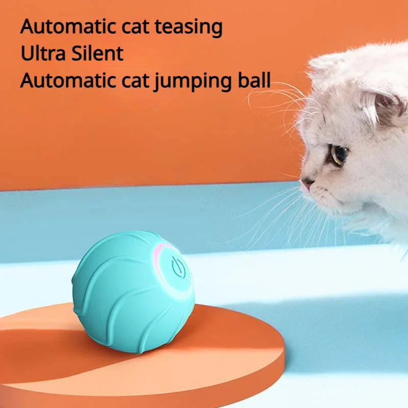 Smart Cat Toys Rolling Ball Pet Cat Interactive Toys Automatic Bounce Ball USB Self Teasing Kittens Jump Ball Dog Training Toys