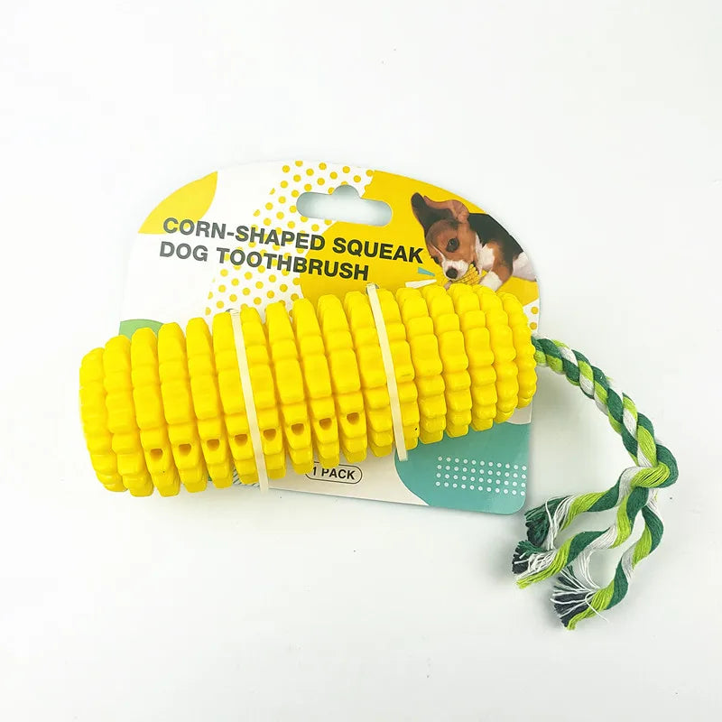 Corn Pet Dog Toy Puppy Teeth Cleaning Chew Training Dog Accessories Interactive Balls Toy Squeaky Bite Resistant Pet Supplies