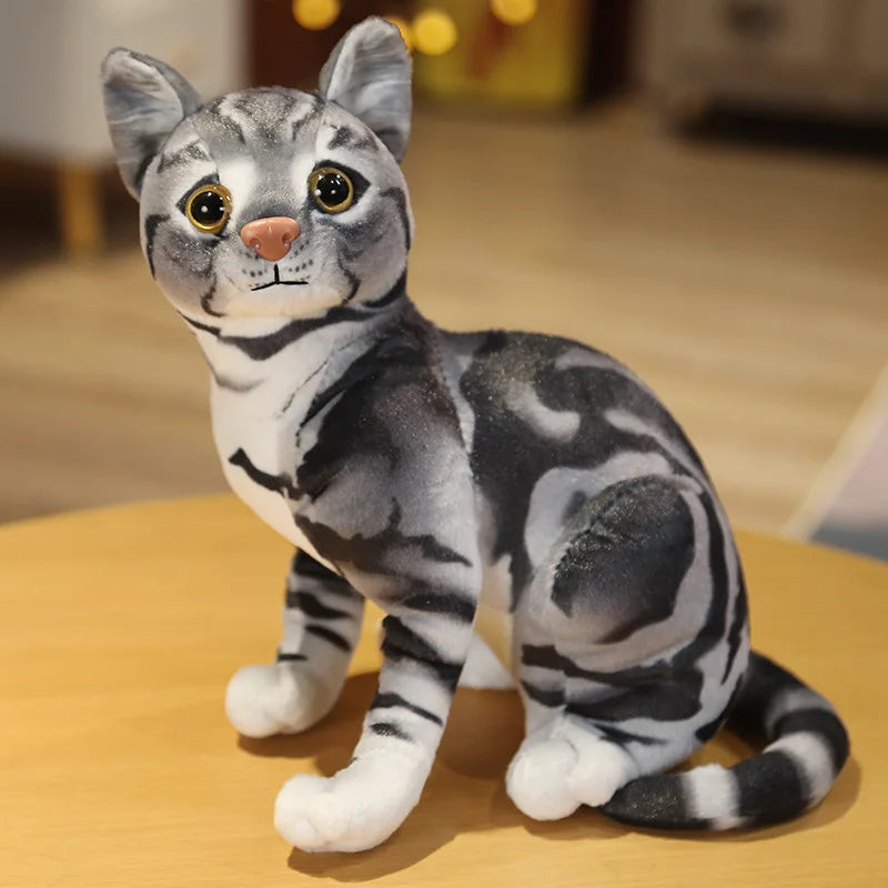 Lifelike Cat Plush Doll Soft Stuffed Animals Toy Child Gift Cute Cat Toys For Kids Birthday Christmas Gifts