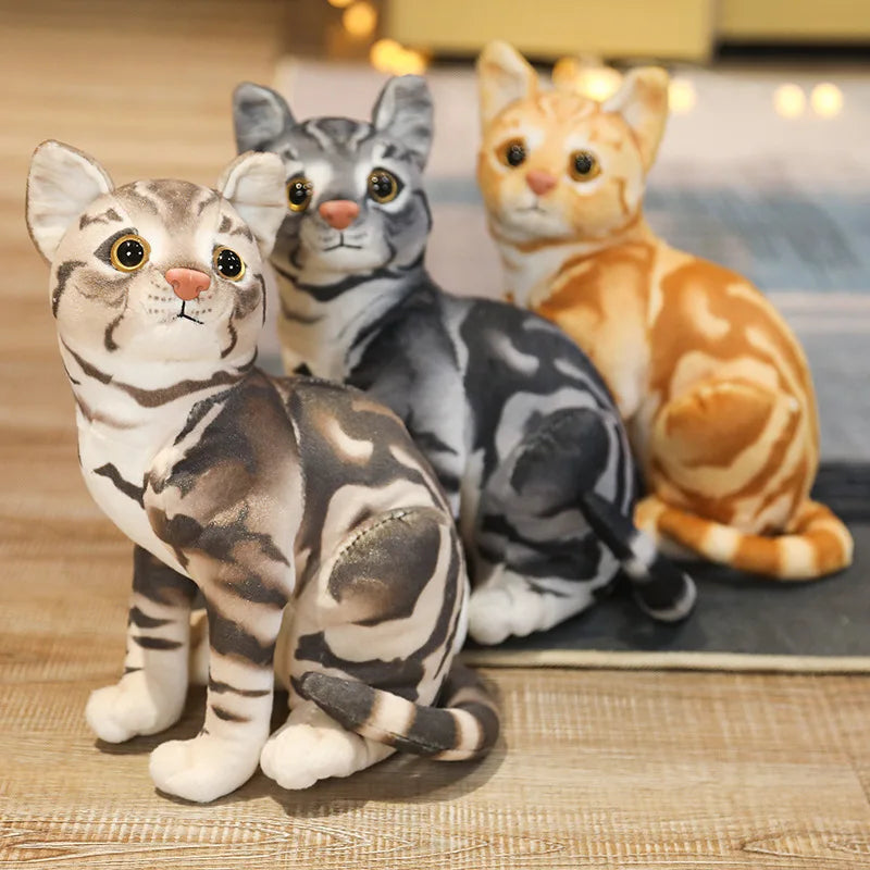 Lifelike Cat Plush Doll Soft Stuffed Animals Toy Child Gift Cute Cat Toys For Kids Birthday Christmas Gifts