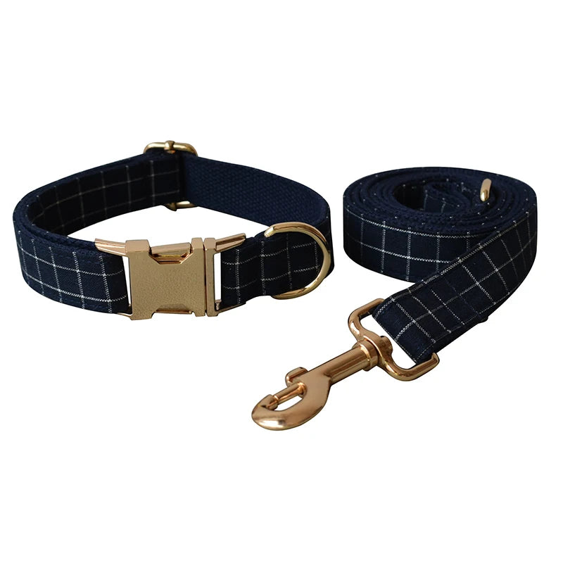 Unique Plaid Printing Pet Collar Dog Leash Dog Accessories For Pitbull Bull Terrier Rottweiler Free eEngraved Pet Grid 02