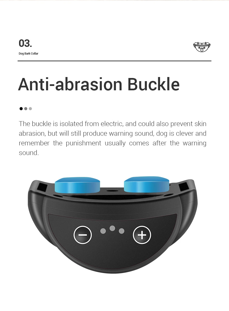 ROJECO Intelligent Training Collar Dog Anti Bark Collar Rechargeable Bark Control Collar For Dogs Electric Anti-Barking Devices