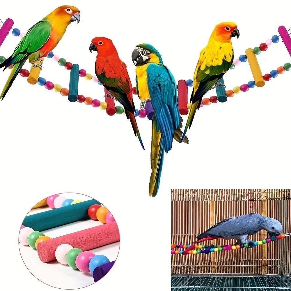 Bird Parrot Toys Ladders Swing Chewing Toys Hanging Pet Bird Cage Accessories Hammock Swing Toy for Bird Parrot