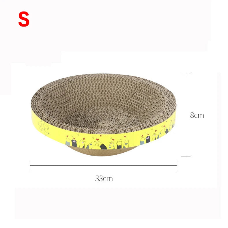 Fun Cat Scratching Board Protect Furniture Grinding Claw Toys Oval Corrugated Paper Wear-resistant Cat Nest Cat Accessories