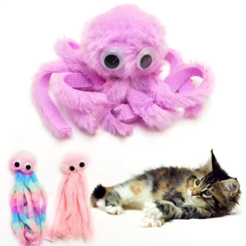 Cat Toy Cute Octopus Plush Toy Bite Resistant Teeth Interactive Play Pet Supplies Cat Dog Toys Octopus Boredom Relief Cat Toys