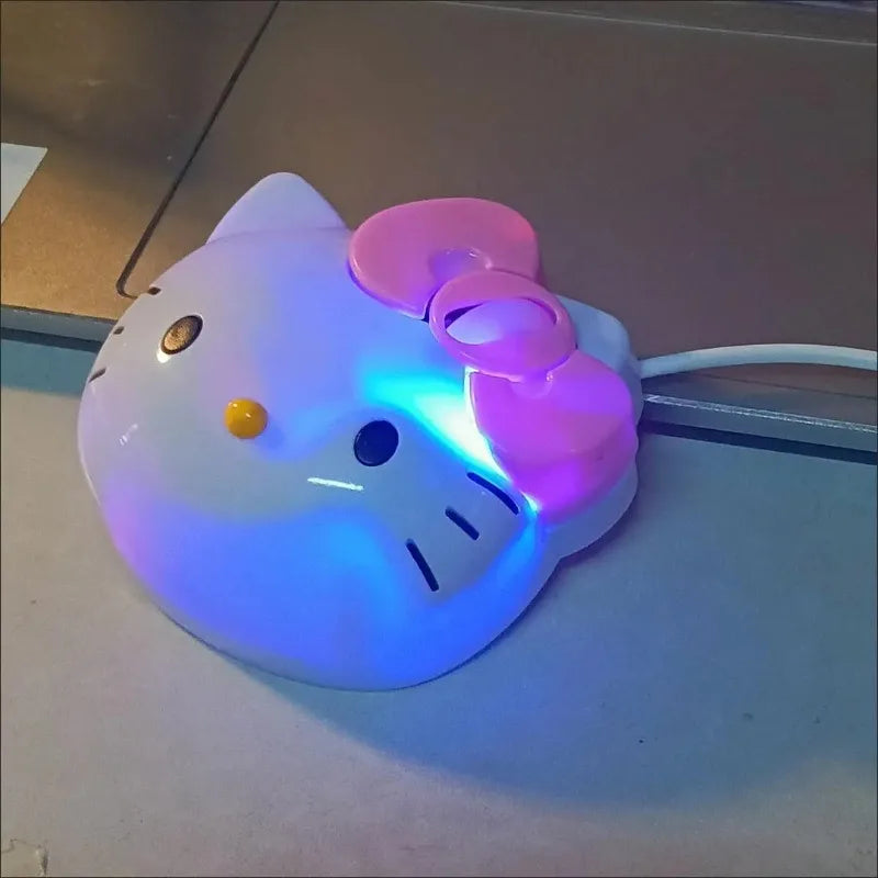 Kawaii Anime Hello Kitty Wired Mouse Creative New Cartoon KT Cat Accessories Cute Game Mouse Giving Girls Holiday Gifts