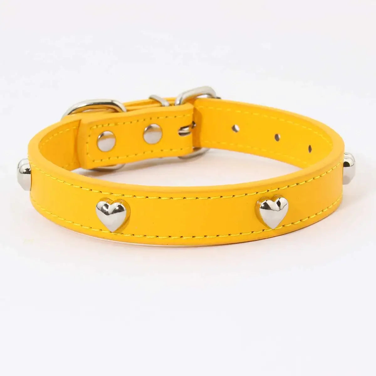 PU Leather Durable Pet Dog Collars with Love Puppy Pug Collars for Small Large Dog Chihuahua Cat Accessories collar perro