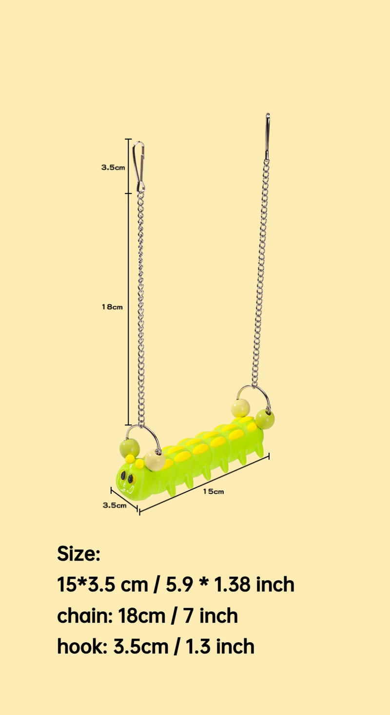 Bird and Parrot Toys Swing Bird Cage Decoration Bird Accessories Toys for Birds Chewable Bite Hanging Perch