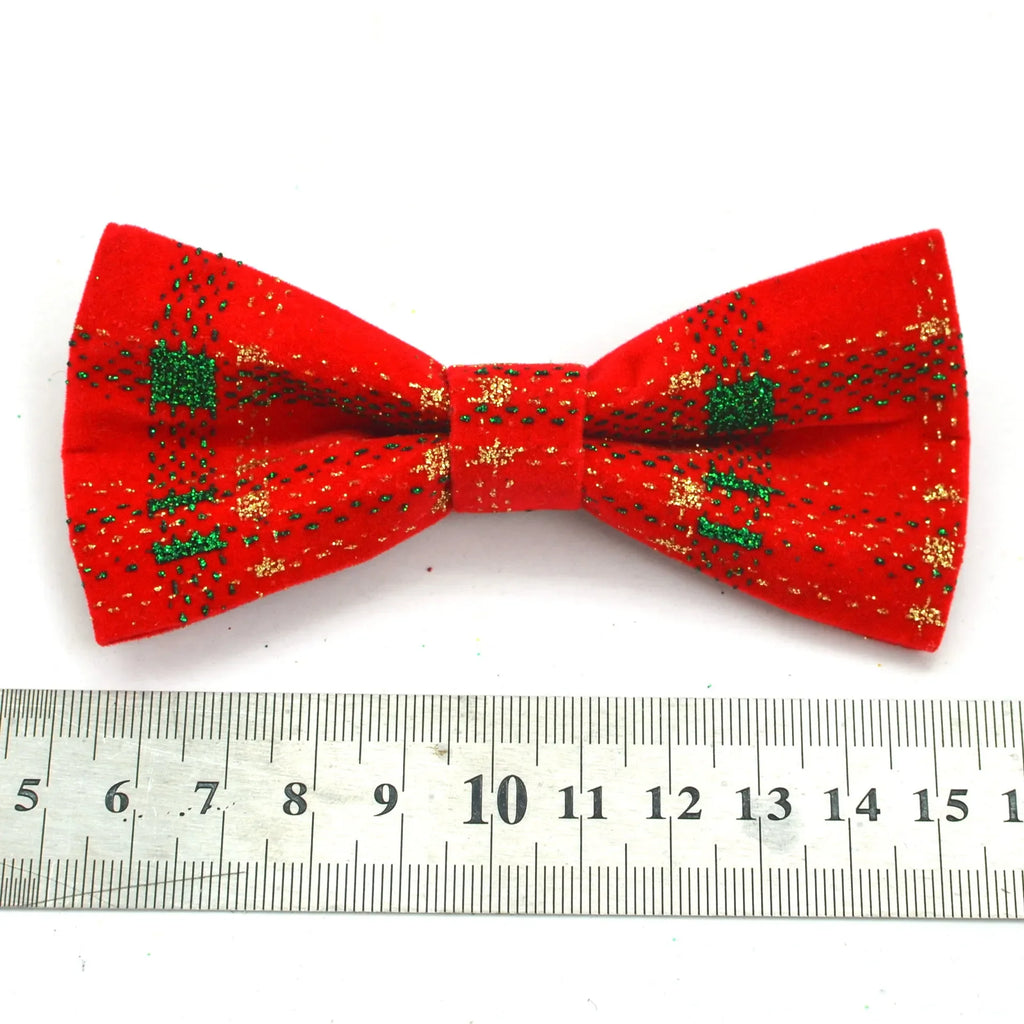 50pcs/lot Christmas Pet Bow Kitten Puppy Collar Flower Wearable Xmas Bow Ties for Dogs Cat Accessories