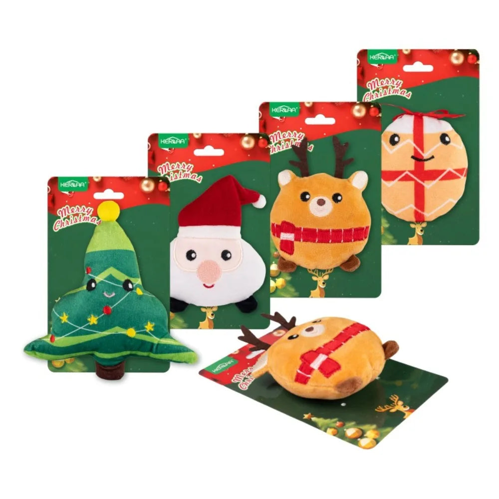 New Christmas Cat Toys Plush To Relieve Boredom and Clean Teeth Accompany Oneself Play with Cats Pet Supplies Christmas Gifts