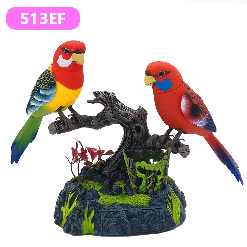 Singing Chirping Bird Toy Artificial Bird Toys Realistic Animal Electric Outdoor Decorations Simulation Birds Making Sounds Tree