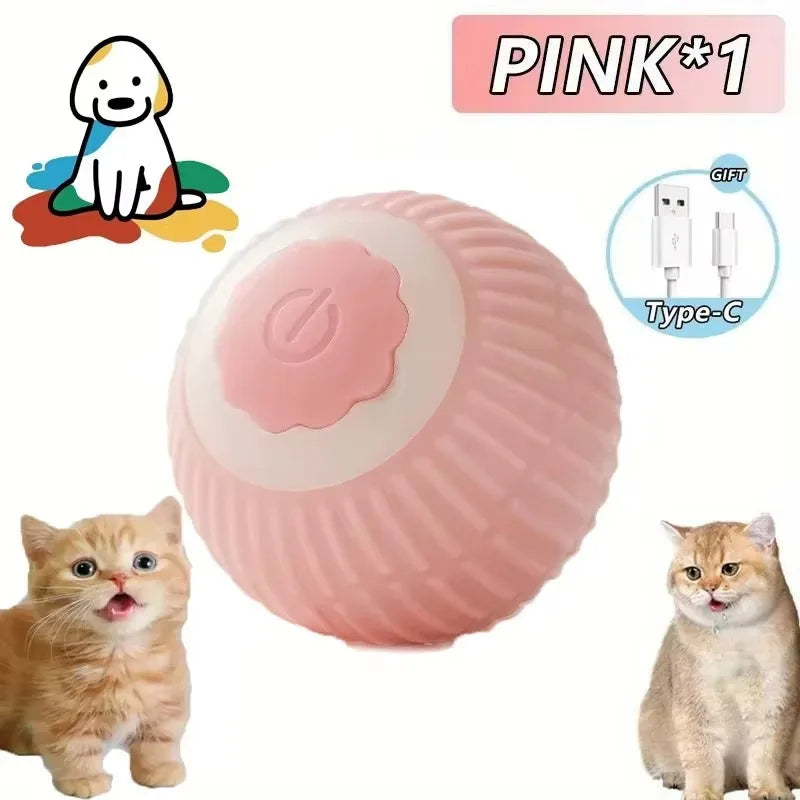 Cat Toys Interactive Ball  Automatic Rolling Dog Toys Faux Tail Rechargeable Smart Pet Electric Toy Cat Training Imitate Mouse 5