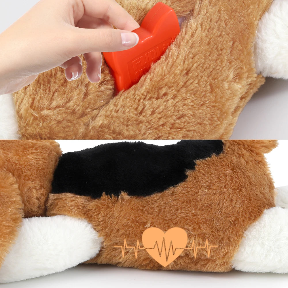 Puppy toys with heartbeat dog toys, pet separation stress soft plush relief and calming sleep partner behavior aid toys