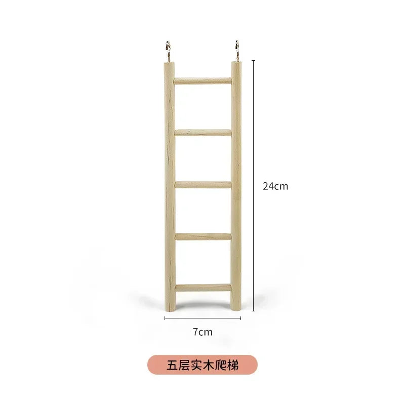 1PC Birds Toy Wooden Ladders Swing Scratcher Perch Climbing 3/4/5/6 Ladder Bird Cage Hamsters Parrot Toys Hanging Pet Supplies