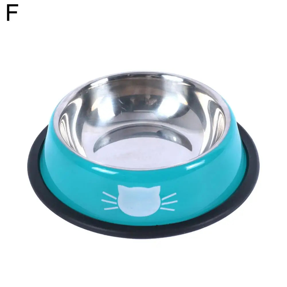 Cat Food Bowl Stainless Steel Kitten Cat Feeder Water Bowl With Non-Slip Rubber Base Small Pet Bowl Cat Accessories Pet Supplies