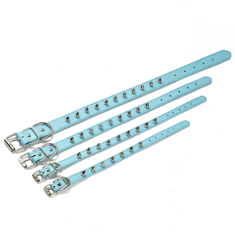 Leather Dog Cat Collar Spiked Studded Puppy Pet Necklace For Small Medium Large Dogs Cats Neck Strap Pet Collars Dog Accessories