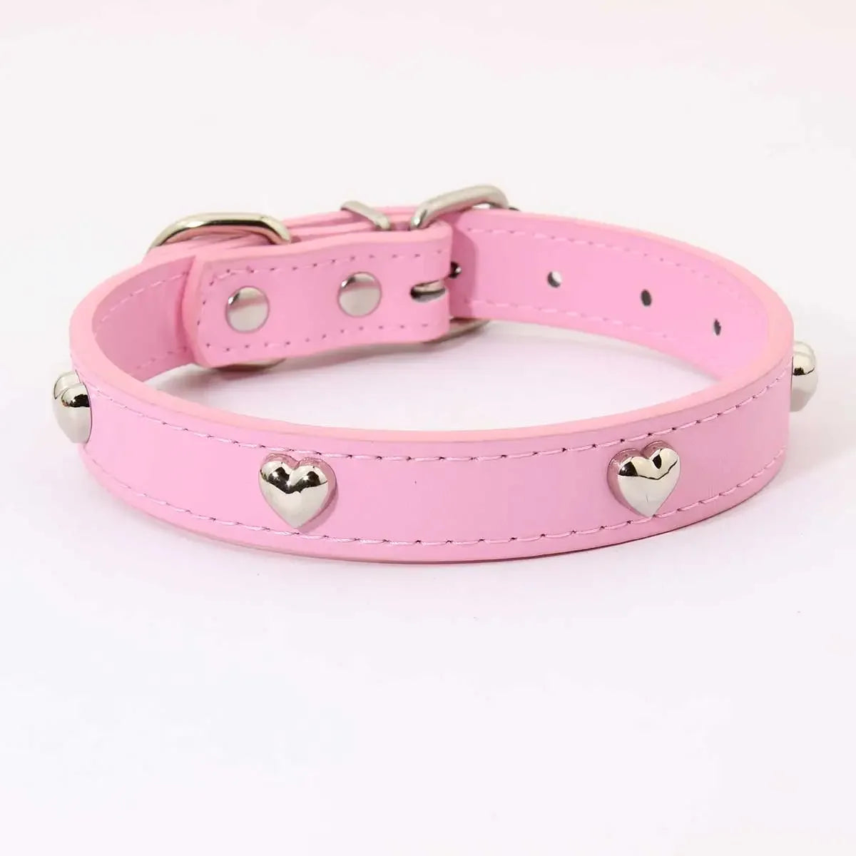 PU Leather Durable Pet Dog Collars with Love Puppy Pug Collars for Small Large Dog Chihuahua Cat Accessories collar perro