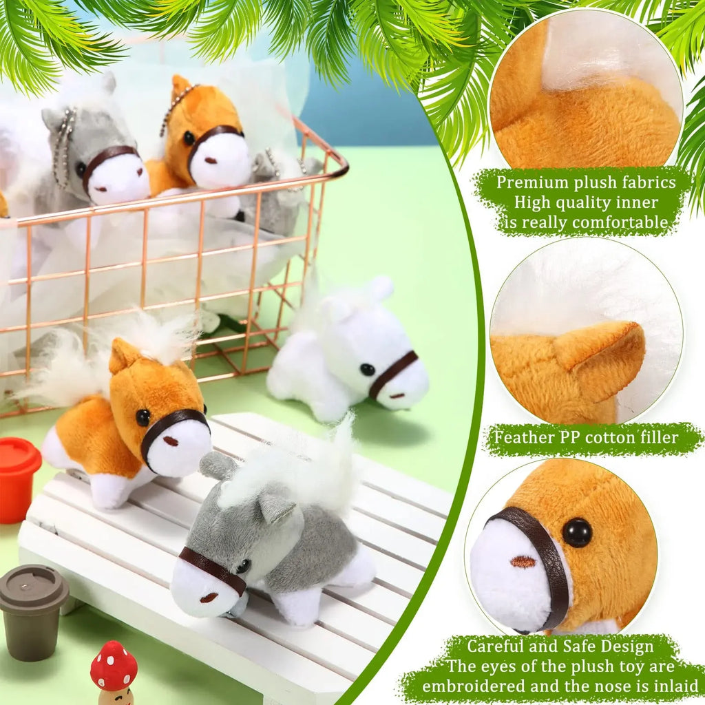 12-48Pcs Horse Stuffed Animal Bulk Toy Horses Plush Stuffed Animals Horses Toys Horse Party Favor Farm Birthday for Boy Girl Kid