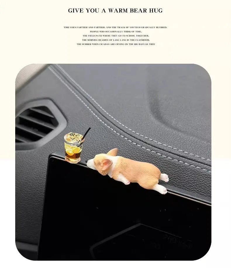 Car Dashboard Dog Toys Accessories Decorate Exquisite Mini Corgi Resin Doll Ornament Auto Interior Cute Puppy Gift Decorations